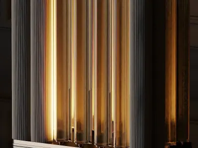 VeniceM Numa Floor Light in Brass and Glass by Massimo Tonetto 3D model