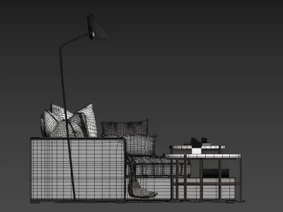 L-Shaped Sofa  3D model