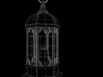Old Lamp Gothic Low-poly 3D model