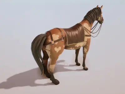 Stylized Horse Rigged Low-poly 3D model