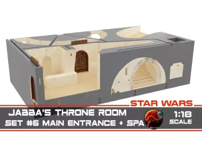 Jabbas Throne Room - Set 6 - Main Entrance 1-18 scale Kenner 3D print model