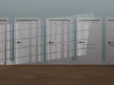 10 INTERIOR DOORS Low-poly 3D model