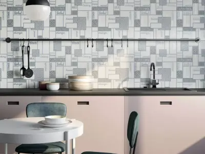 Monochrome Tea Labels Wallpaper Texture