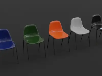 Fiberglass Plastic Chair Low-poly 3D model
