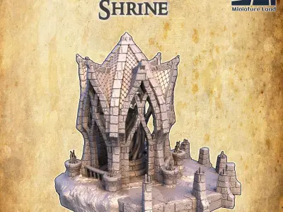 Elven Shrine Tabletop Terrain 28 mm 3D print model