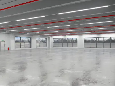 Industrial Hall Interior 7 S Low-poly 3D model