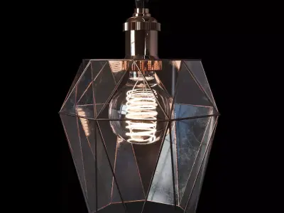 Pendant geometric glass light Strawberry Free 3D model