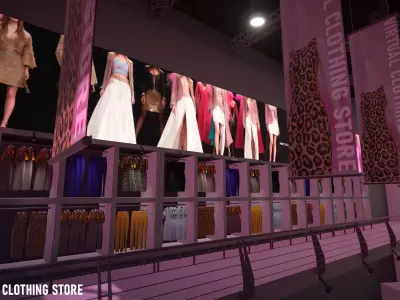 Virtual Clothing Store - Metaverse Low-poly 3D model