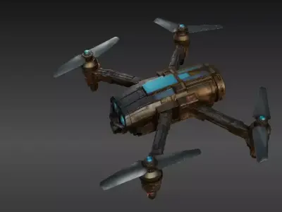 Futuristic Drone 3D Model  Game-Ready PBR  Sci-Fi Asset Low-poly 3D model