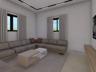 Simple 2 Floor Villa Interior Design  Free 3D model