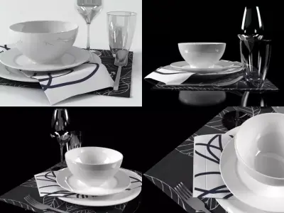 Table set 01 3D model