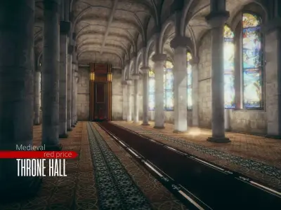 Medieval - Throne Hall Low-poly 3D model