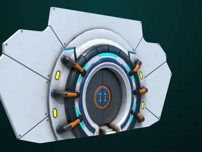 Sci Fi Door 03 All PBR Unity UE Textures Included Low-poly 3D model