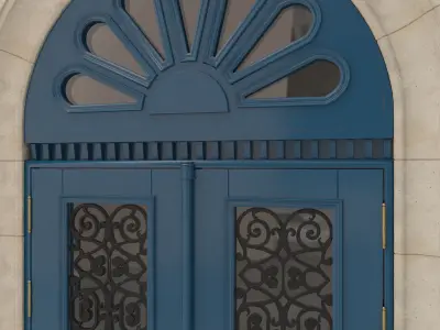 Entrance classic door 29 3D model