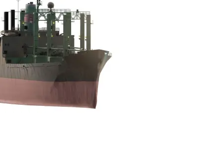 Cargo ship with cranes 3D model