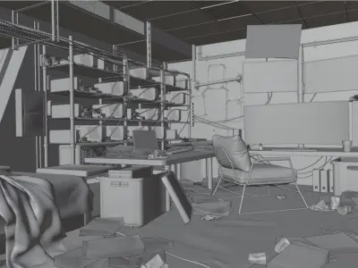 Cyberpunk Apartment Scene - The Miner 3D model