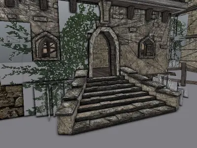Medieval City Storehouse Low-poly 3D model