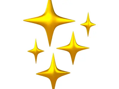 Sparkling Symbol v1 005 Low-poly 3D model