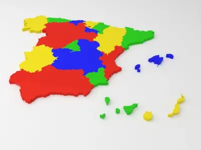 Map of Spain Low-poly 3D model