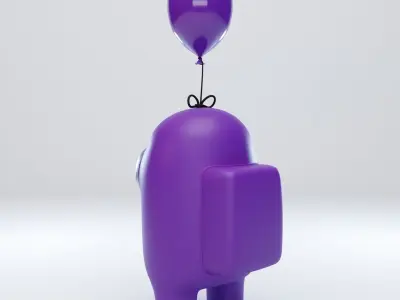 Among Us Mini Balloon Character 3D model