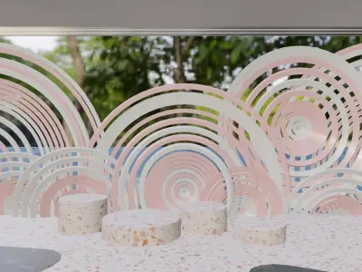 Open Concept Interior and Design in 3D Visualization Low-poly 3D model