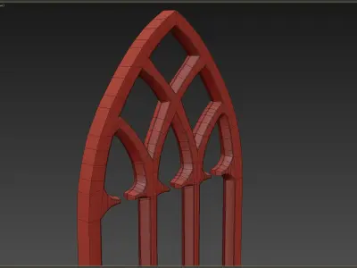Medieval window Low-poly 3D model