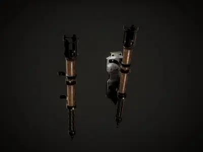 Old Torch Low-poly 3D model