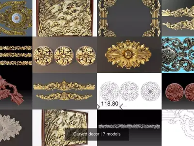 Carved decor 3D Model Pack