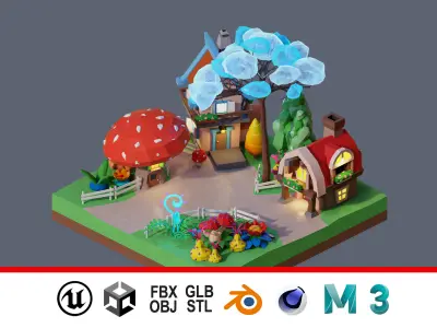 land 8A Low-poly 3D model