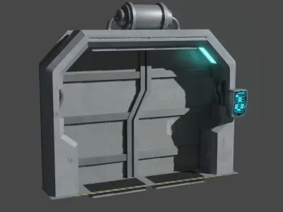 Default sci-fi door Low-poly 3D model