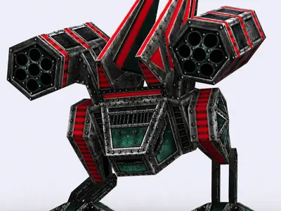 3DRT - Warbots Mechanoids Low-poly 3D model
