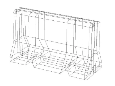 Concrete Divider Low-poly 3D model