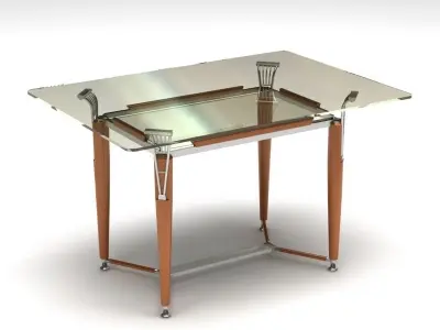 Glass Table 3D model 4