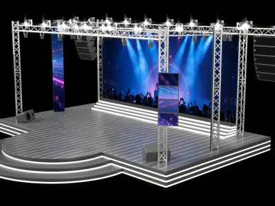 Entertainment Concert Event Stage 3D model