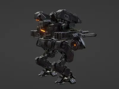 Mech Robot Machine Sci-Fi 3D model Low-poly 3D model