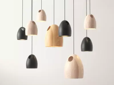 Oak Pendant Light 3D model