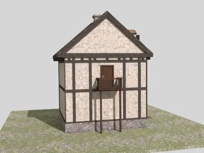 Medieval House Low Poly Low-poly 3D model