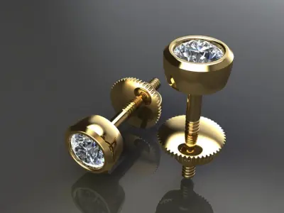 BEZEL BASKET 2MM50 EARRING 3D print model