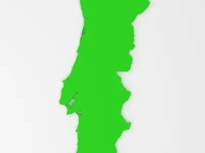 Map of Portugal Low-poly 3D model