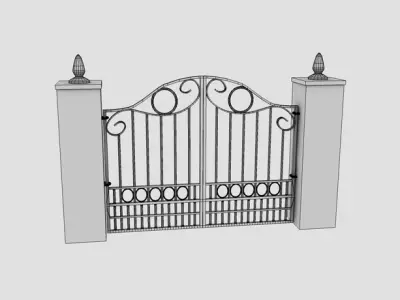 Wrought Iron Gate Low-poly 3D model