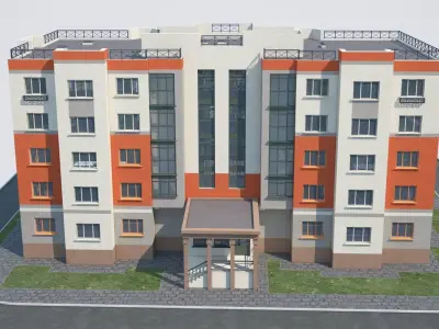 Building and landscape model 3D model