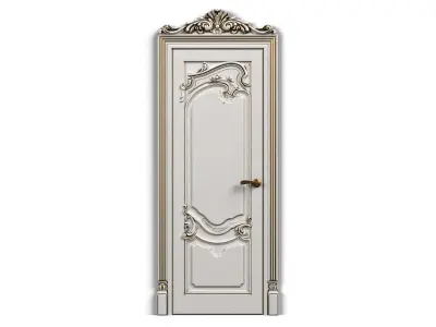Door0007 door with ornate carvings 3D model