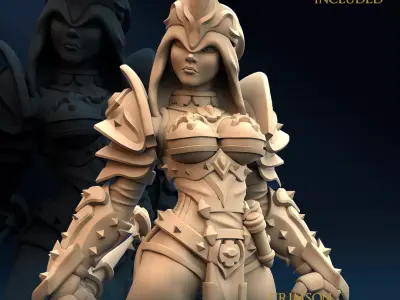 Armored Warrior Crimson Morning Star E 3D print model