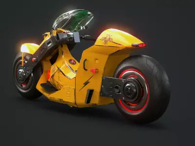 Futuristic Cyberpunk Motorcycle Sci-Fi Bike Neon City  Low-poly 3D model