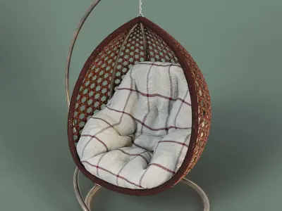 Cocoon hanging chair Low-poly 3D model