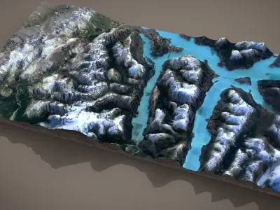 Mountain landscape 3D model 10