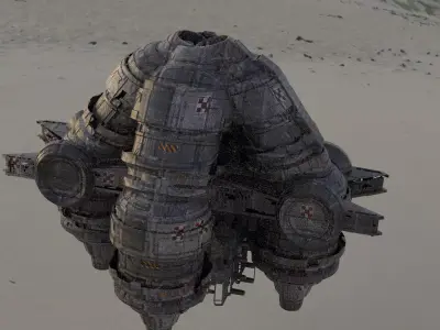 Sci fi Floating platform base 6 3D model