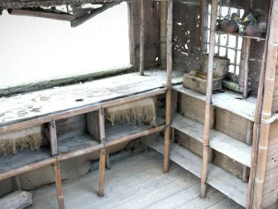 Japanese Bamboo Hut Low-poly 3D model