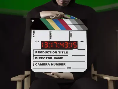Digital Movie Clapboard 3D model
