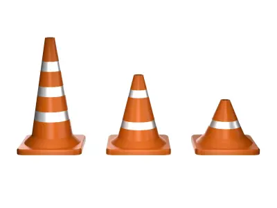 TRAFFIC CONE Low-poly 3D model